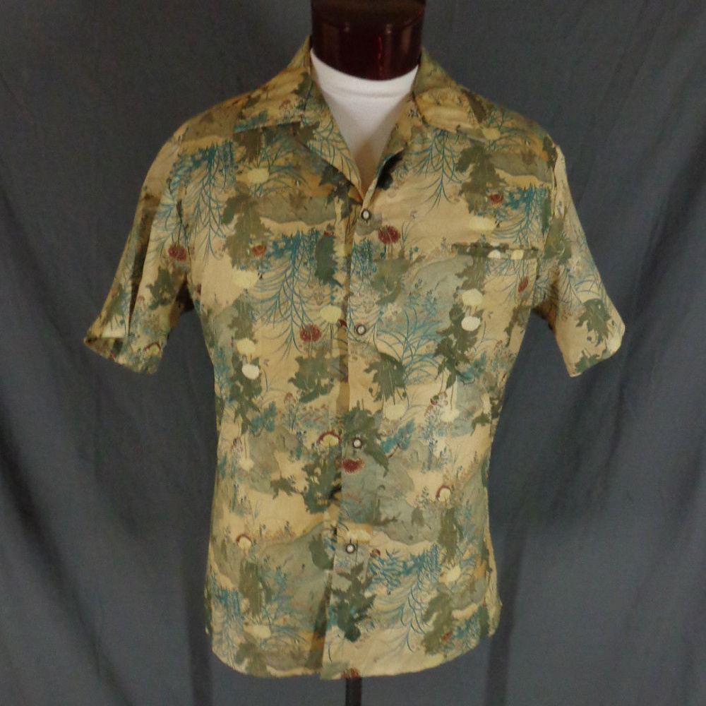 Vintage Liberty House Earth Tone Hawaiian Shirt 48